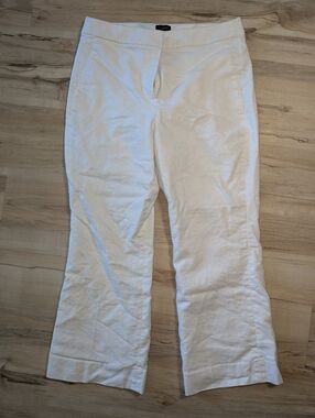 White Linen JCrew Kelsey Ankle Pants 8